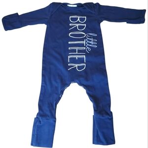 Blue and White "Little Brother" Onesie. Newborn